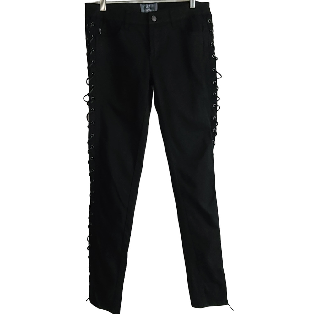 ROYAL BONES by DAANG‎ / TRIPP NYC Black Side Lace Up Skinny Jeans Junior 9